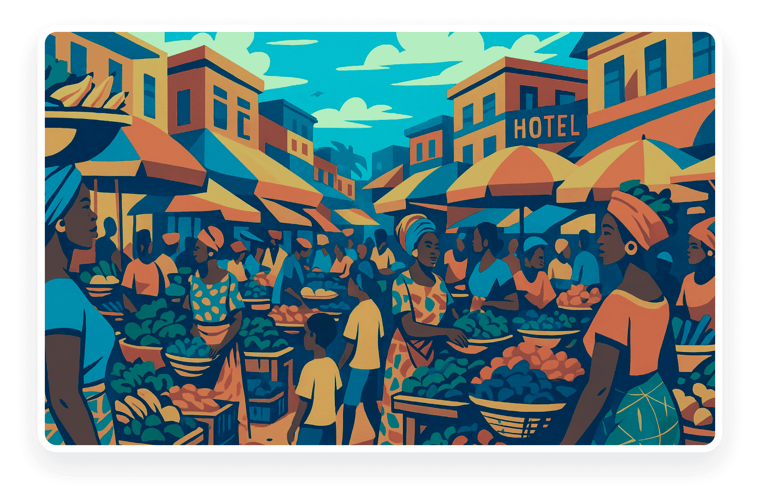 African Market Illustration